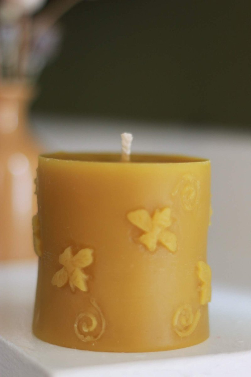 Buzzy Bee Pillar Beeswax Candle - The Buzzy Bee Co.