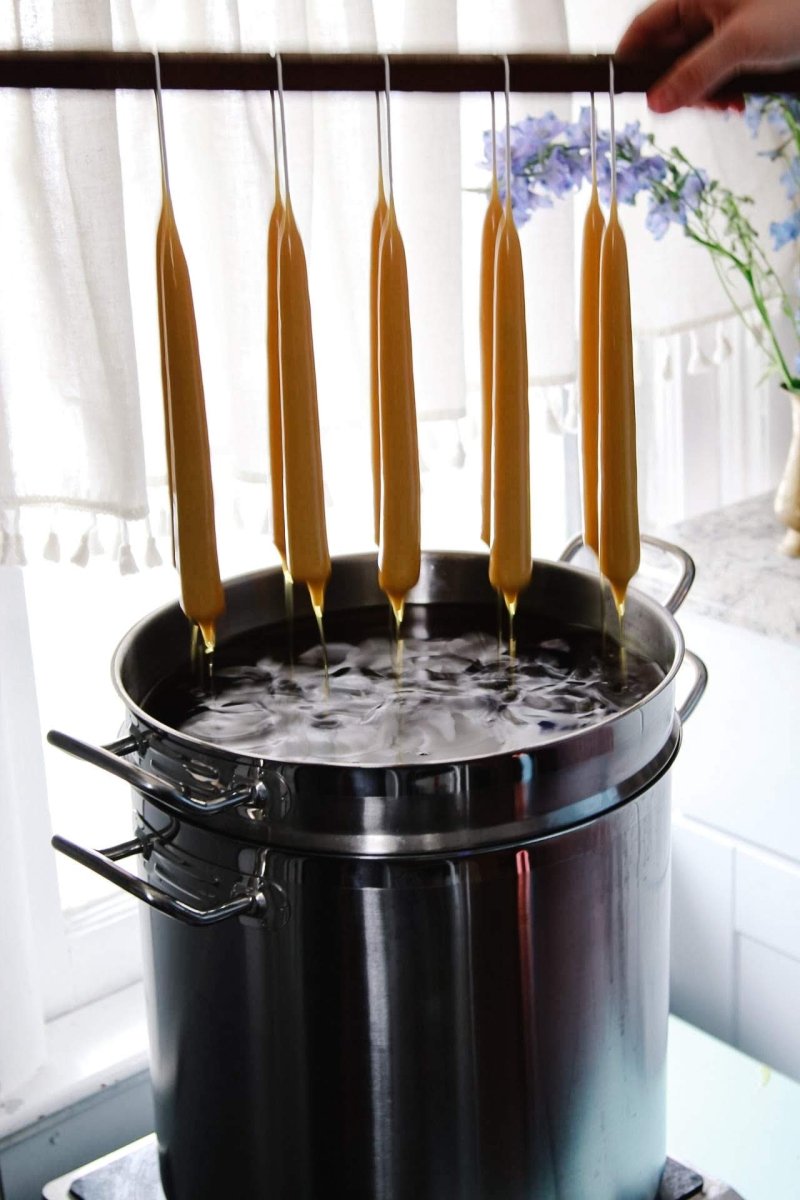 Hand Dipped Taper Beeswax Candlestick Pair - The Buzzy Bee Co.