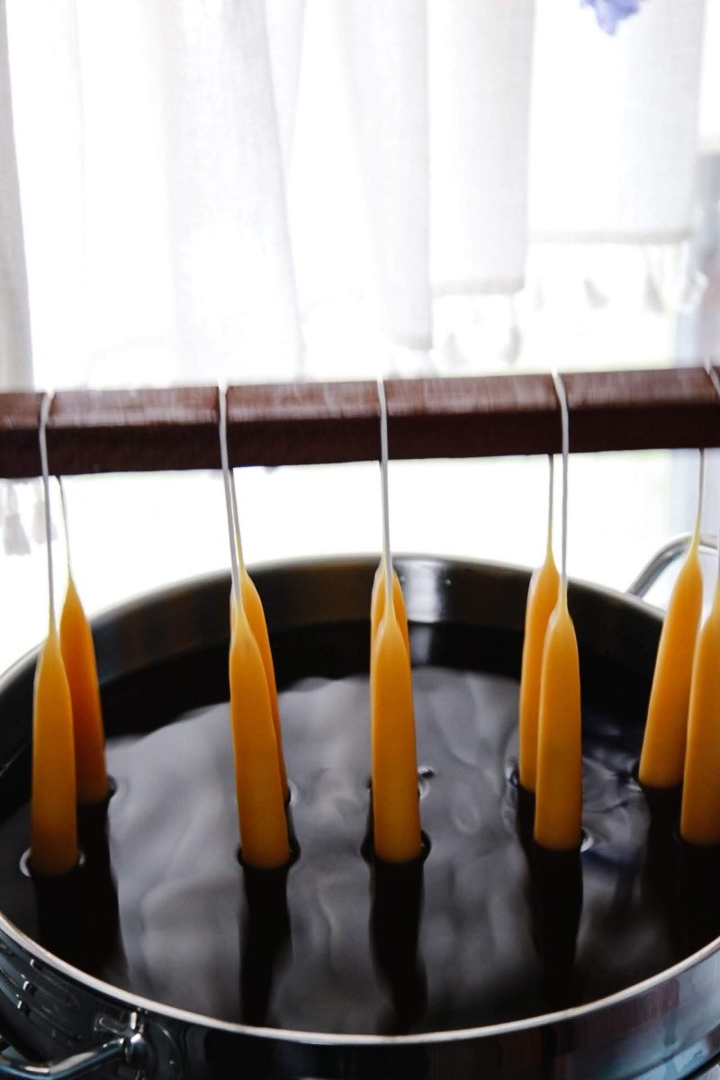 Hand Dipped Taper Beeswax Candlestick Pair - The Buzzy Bee Co.
